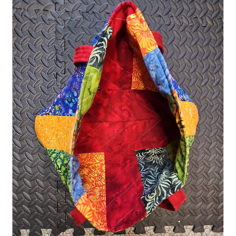 Quilted Tote Bag Handmade Cotton Patchwork Floral Utility Shoulder Carryall Gift